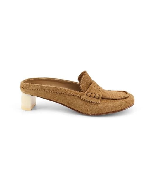 MM6 by Maison Margiela Brown Heeled Mules
