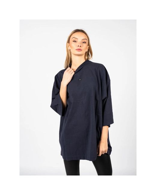 Yeezy Tops ,Blauw ,Katoen Logo Oversized T-Shirt in het Blue