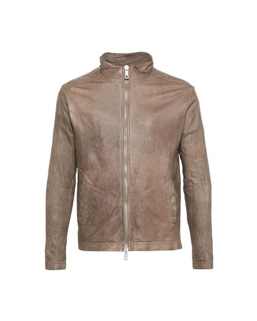 Giorgio Brato Brown Leather Jackets for men