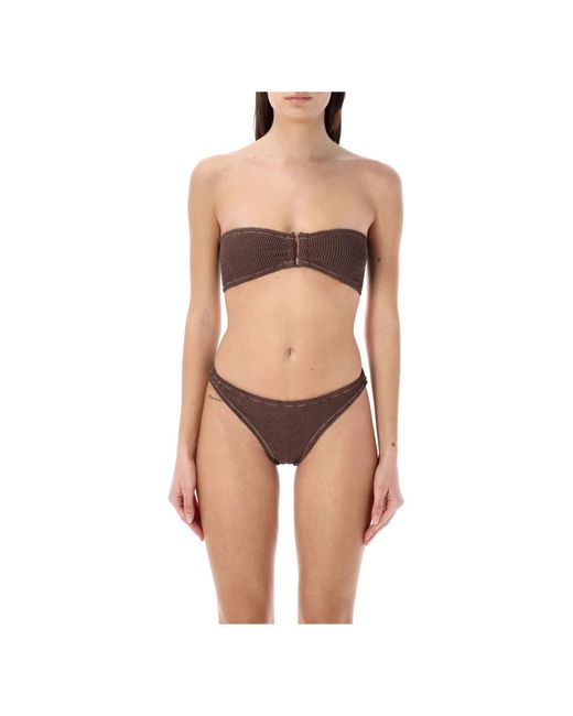 Reina Olga Brown Braunes strapless bikini-set ss24