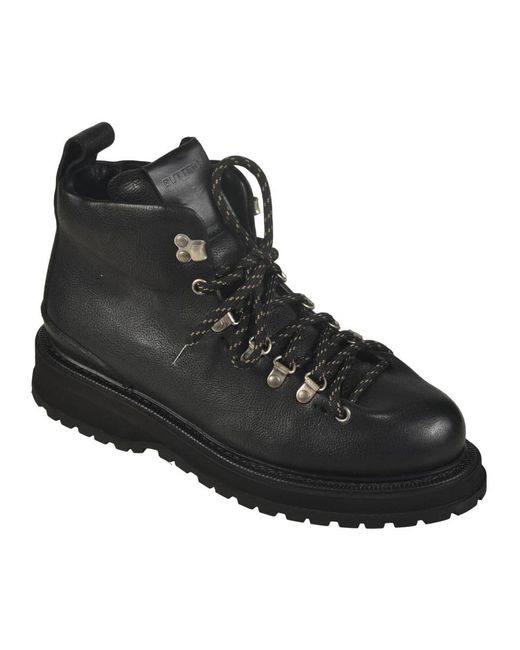 Buttero Black Lace-Up Boots for men