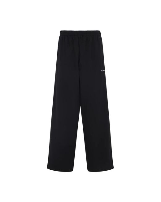 Balenciaga Relaxed Fit Wide-Leg Trousers in Black für Herren