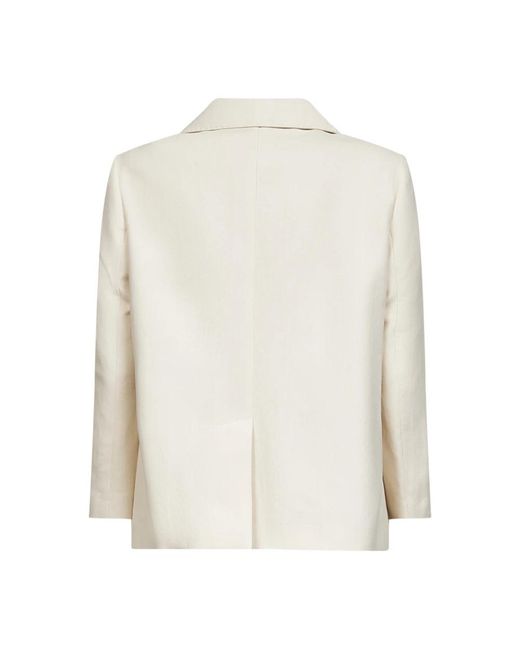 Brunello Cucinelli Jassen ,Linnen Fluid Twill Blazer in het White