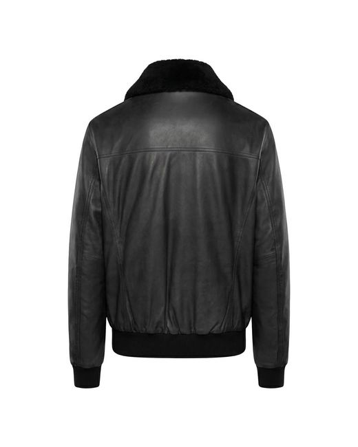 Moorer Black Bomber Jackets for men