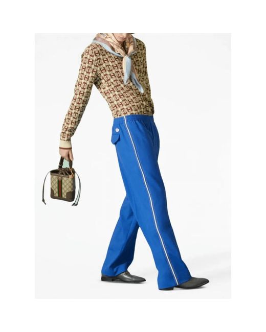 Gucci Blue Wide Trousers for men