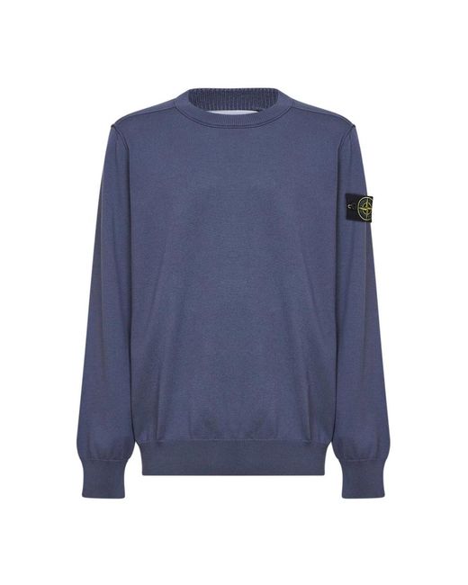 Stone Island Blue Round-Neck Knitwear for men