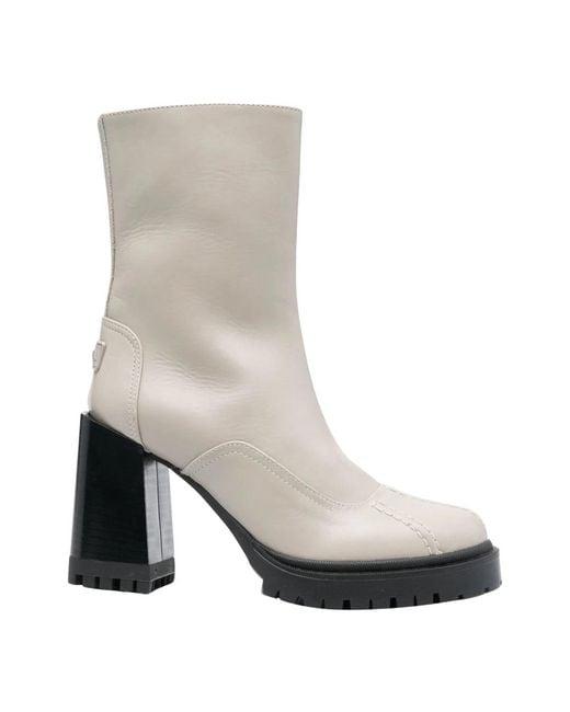 Furla Gray Heeled Boots