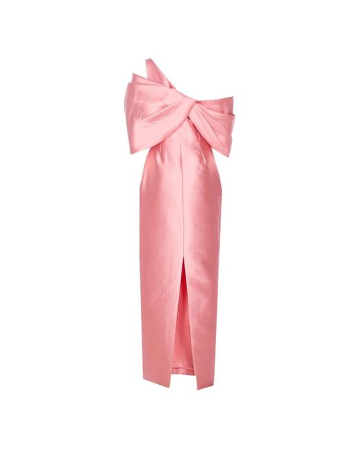 Solace London Pink Rosa Schleifen-Detail Asymmetrisches Kleid