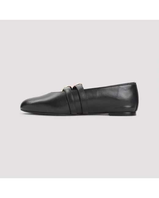 Stuart Weitzman Black Maven Leather Ballerina
