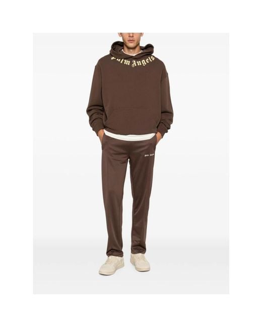 Palm Angels Brown Hoodies for men