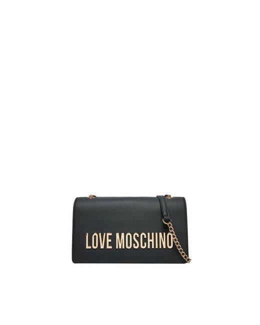 Moschino Black Schwarze schultertasche elegant raffiniert
