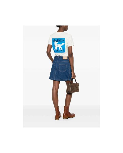 Maison Kitsuné Blue Denim Skirts
