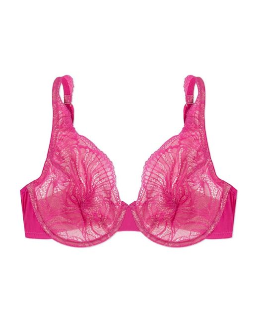 Hanro Ondergoed ,Roze ,Satijn Lilith Lace Bra in het Pink