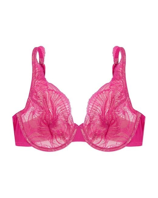 Hanro Ondergoed ,Roze ,Satijn Lilith Lace Bra in het Pink