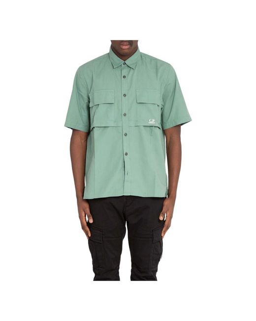 C P Company Ripstop kurzarmhemd in Green für Herren