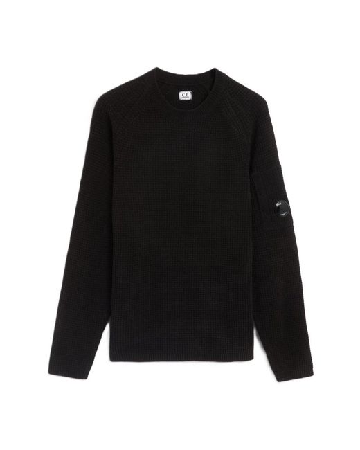 Round-Neck Knitwear di C P Company in Black da Uomo