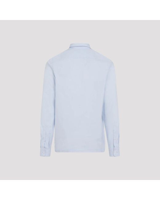 Prada Overhemden ,Blauw ,Katoen Blauw Overhemd Met Puntkraag Aw 24 in het Blue voor heren