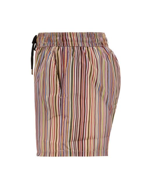 Paul Smith Badmode ,Veelkleurig ,Linnen Multikleur Signature Stripe Zwembroek in het Brown voor heren