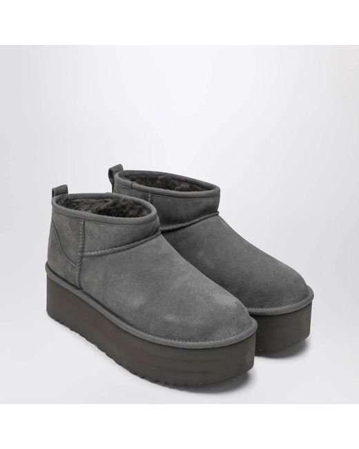 Ugg Gray Classic Ultra Mini Platform Boot