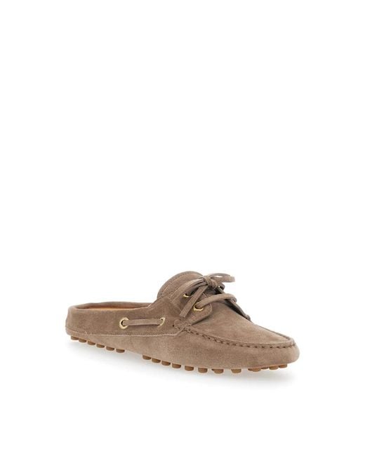 Tod's Schoenen ,Leer Glove Gommino Slipper in het Brown