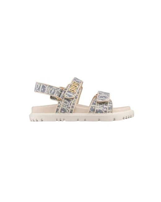 Dior Flat Sandals in het White