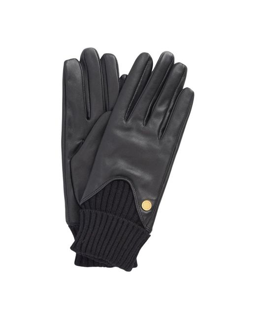 Barbour Accessoires ,Zwart ,Leer Zachte Leren Handschoenen Deanna in het Gray