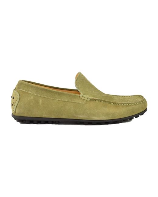 Testoni Suede Moccasin in het Green voor heren