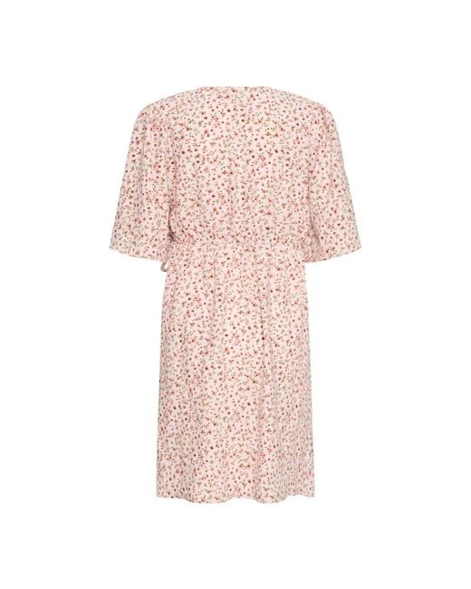 Ichi Pink Wrap Dresses