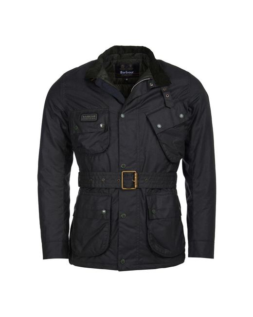 Barbour Black International New Sl Wax Jacket Sage M for men