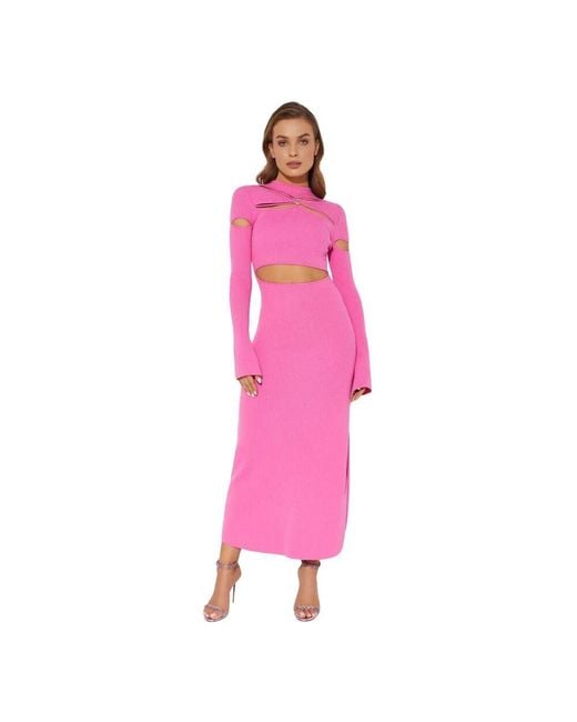 Mach & Mach Pink Midi Dresses