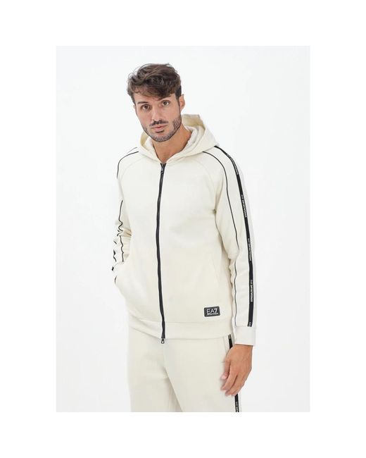 EA7 White Zip-Throughs for men