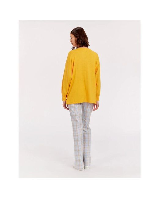 Ines De La Fressange Paris Yellow Anton gelber kaschmir v-ausschnitt pullover,ivory cashmere v-neck jumper