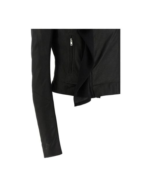Rick Owens Black Leather Jackets