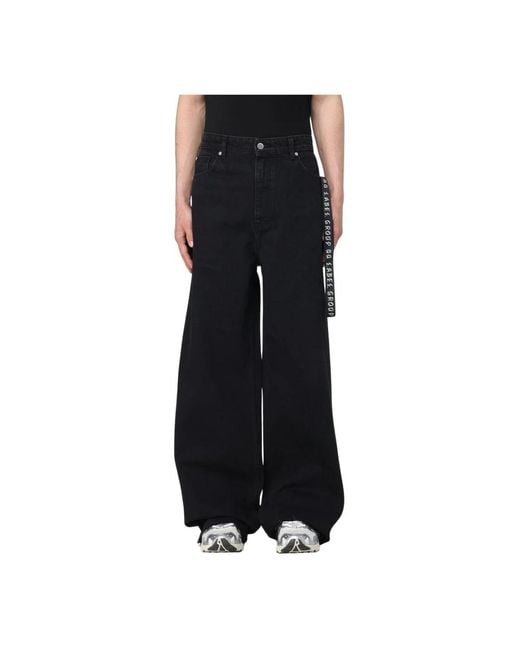 Wide Jeans 44 Label Group de hombre de color Black