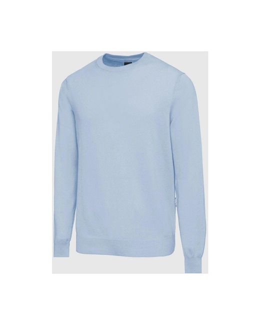 Add Rundhals Baumwoll-Pullover in Blue für Herren