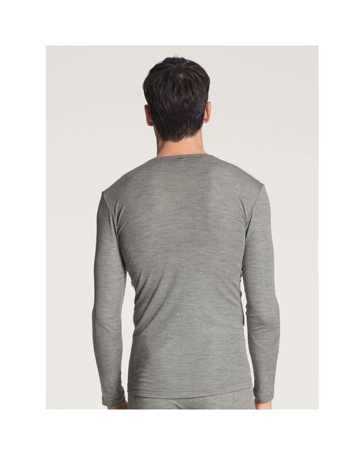 Calida Gray Long Sleeve Tops for men