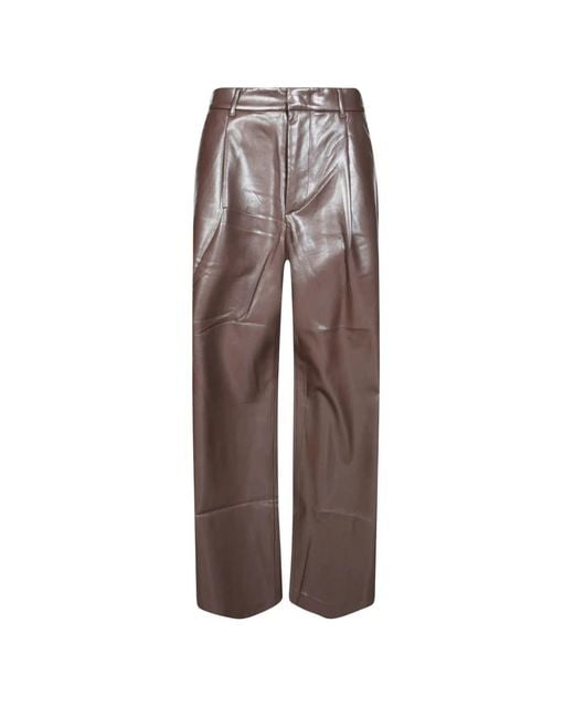 ANDAMANE Brown Straight Trousers