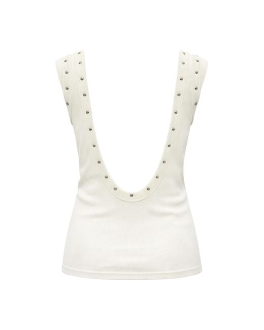 A PAPER KID White Sleeveless Tops