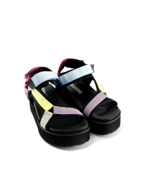 Blauer Black Flat Sandals