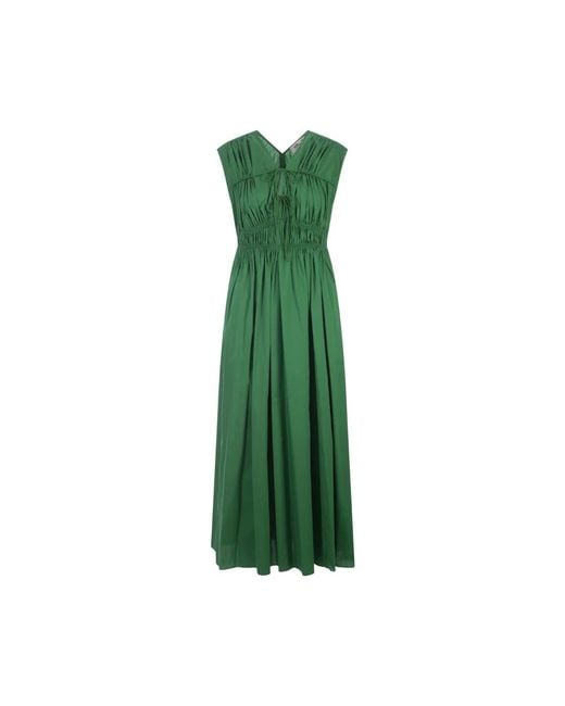 Vestido midi de mezcla de algodón verde Diane von Furstenberg de color Green