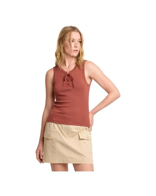 Kocca Red Sleeveless Tops