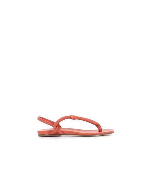 Roberto Del Carlo Red Flat Sandals