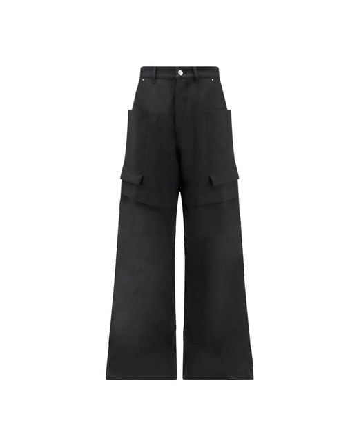 Rick Owens Black Wide Trousers for men