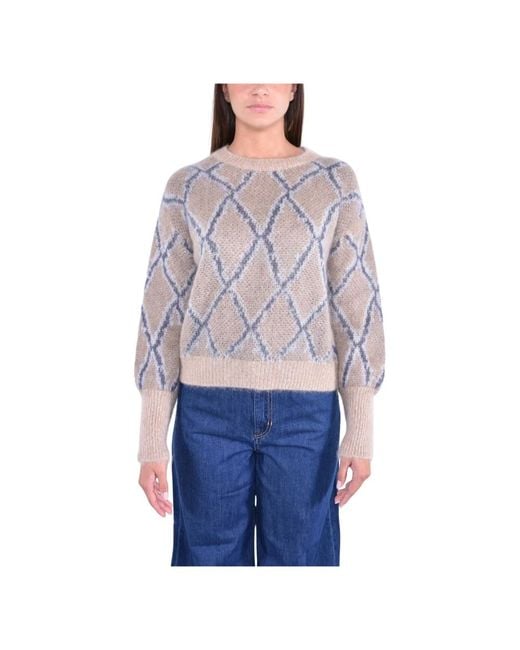 Kangra Blue Round-Neck Knitwear