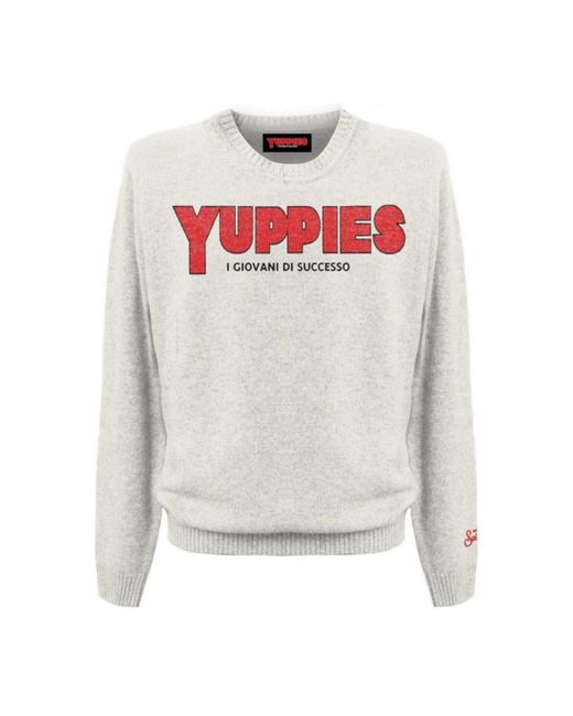 Mc2 Saint Barth Gray Round-Neck Knitwear for men