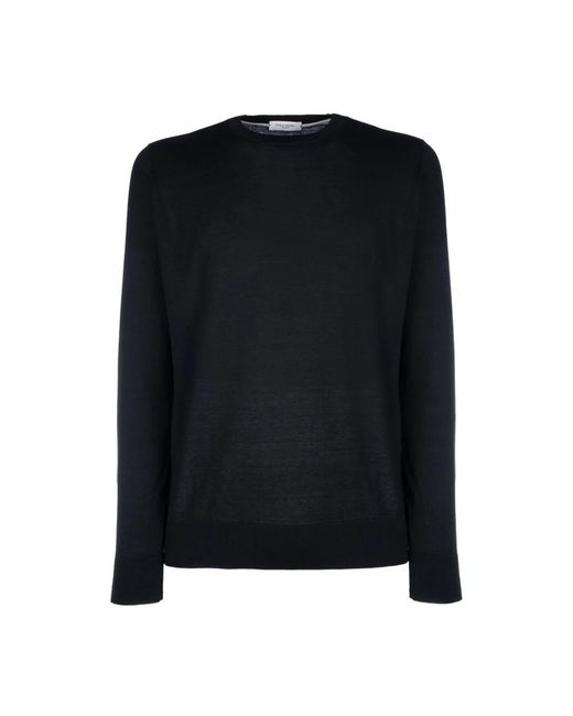 Paolo Pecora Black Round-Neck Knitwear for men