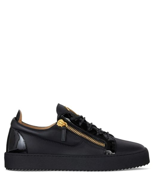 Giuseppe Zanotti Frankie Low-Top Sneakers Met Dubbele Rits in het Black voor heren