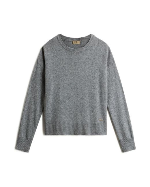 Round-Neck Knitwear di Woolrich in Gray