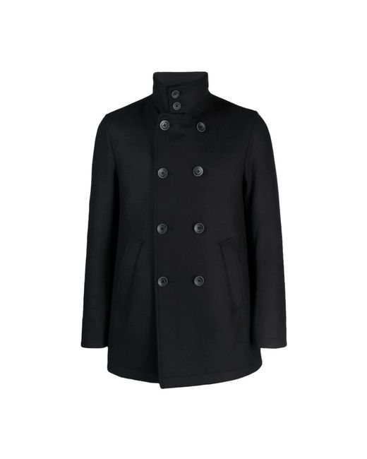 Herno Black Double-Breasted Coats for men