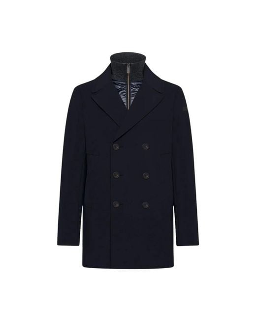 Rrd Blue Double-Breasted Coats for men